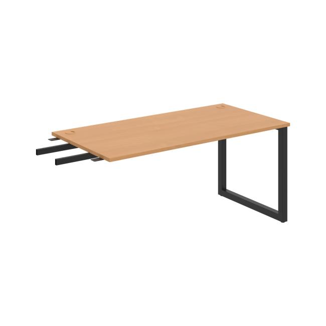 Work table UNI O, vertically chained, 160x75.5x80 cm, beech/black