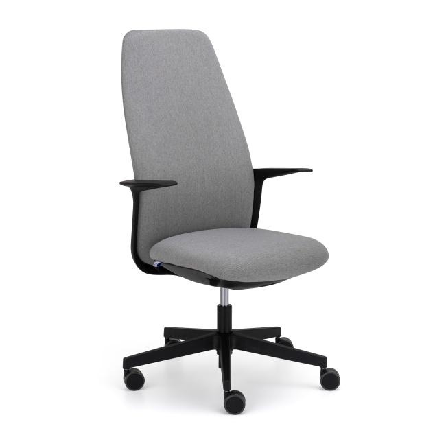 [AB201810] Office chair LEVIA, high back, with armrests, fabric Fortis 16