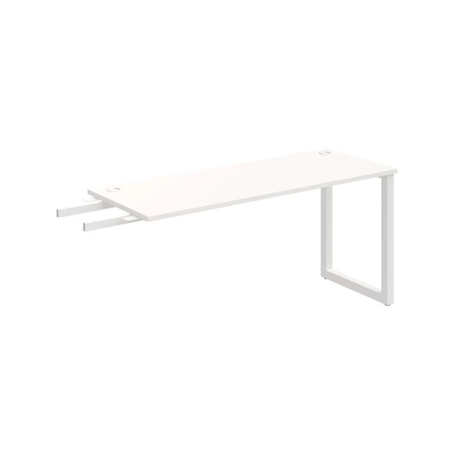 Work table UNI O, vertically chained, 160x75.5x60 cm, white/white