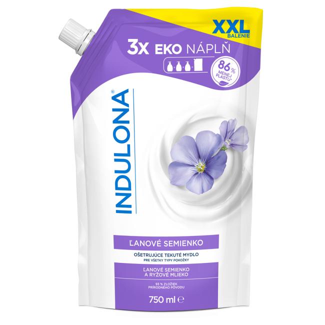 INDULONA tekuté mydlo náhradná náplň 750 ml Ľanové semienko