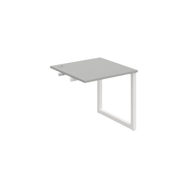 Work table UNI O, extendable. chain, 80x75.5x80 cm, grey/white