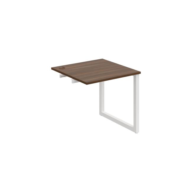 Work table UNI O, extendable. chain, 80x75.5x80 cm, walnut/white