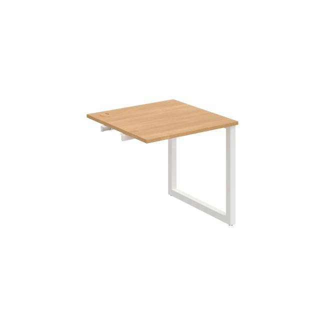 Work table UNI O, extendable. chain, 80x75.5x80 cm, oak/white