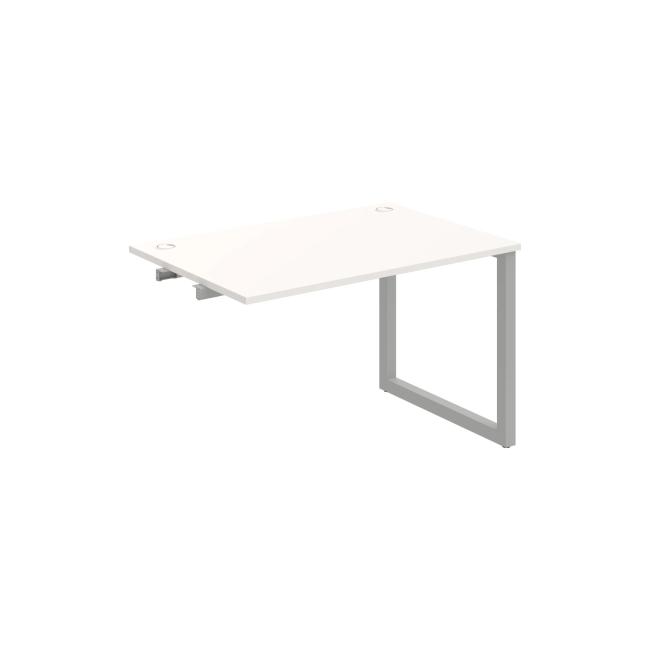Work table UNI O, extendable. chain, 120x75.5x80 cm, white/grey