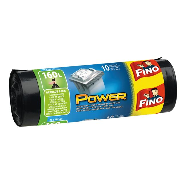 Binding bags FINO Power 160 ℓ, 45 mic., 91 x 110 cm, black (10 pcs.)