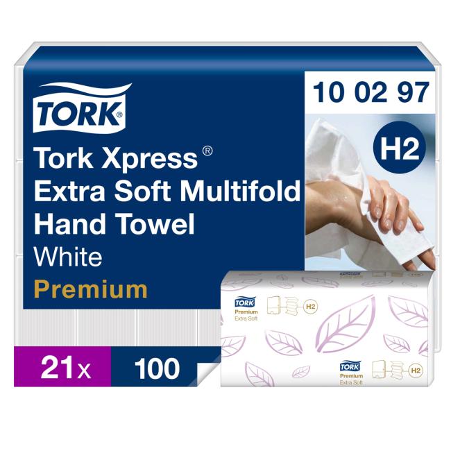 [HY100297] Papierové utierky skladané ZZ 2-vrstvové. TORK Xpress Multifold extra jemný H2 (balenie 21 ks)