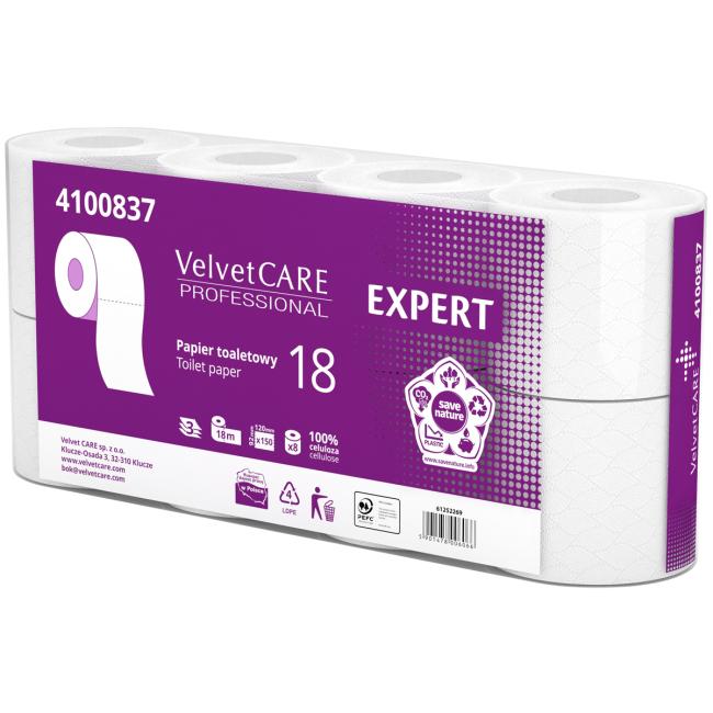 [HY100837] Toaletný papier 3-vrstvový VELVET CARE Expert 100% celulóza 18m (8 ks)