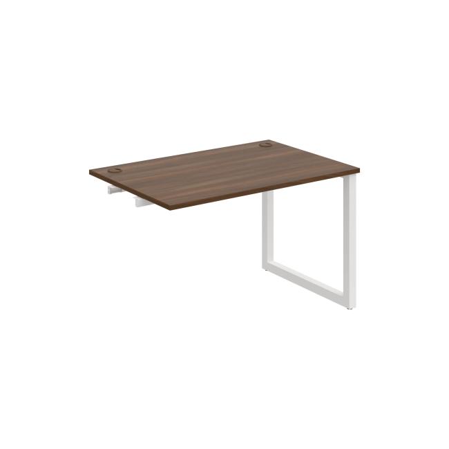 Work table UNI O, extendable. chain, 140x75.5x80 cm, walnut/white