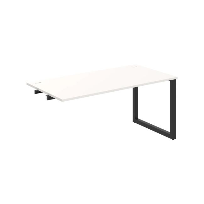 Work table UNI O, extendable. chain, 160x75.5x80 cm, white/black