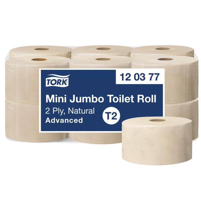 [HY120377] Toaletný papier 2-vrstvový TORK Advanced mini Jumbo natural T2, 12 ks