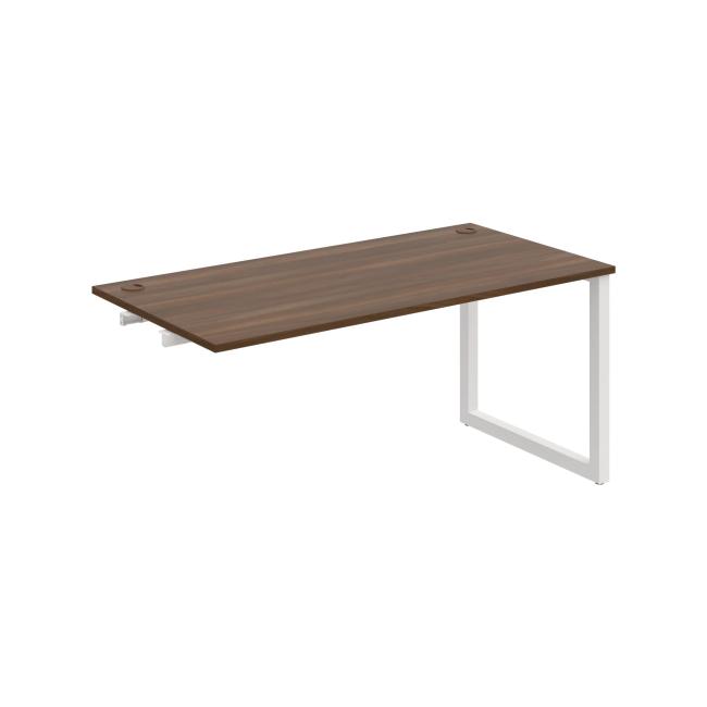 Work table UNI O, extendable. chain, 160x75.5x80 cm, walnut/white