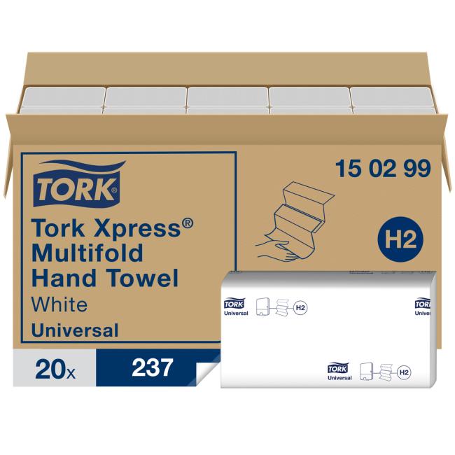 [HY150299] Papierové utierky skladané ZZ 2-vrstvové. TORK Xpress Multifold Universal H2 (balenie po 20 ks)