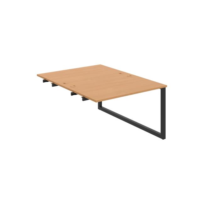 Work table UNI O, extendable. chain, 120x75.5x160 cm, beech/black