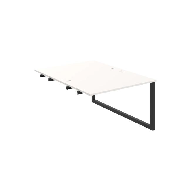 Work table UNI O, extendable. chain, 120x75.5x160 cm, white/black