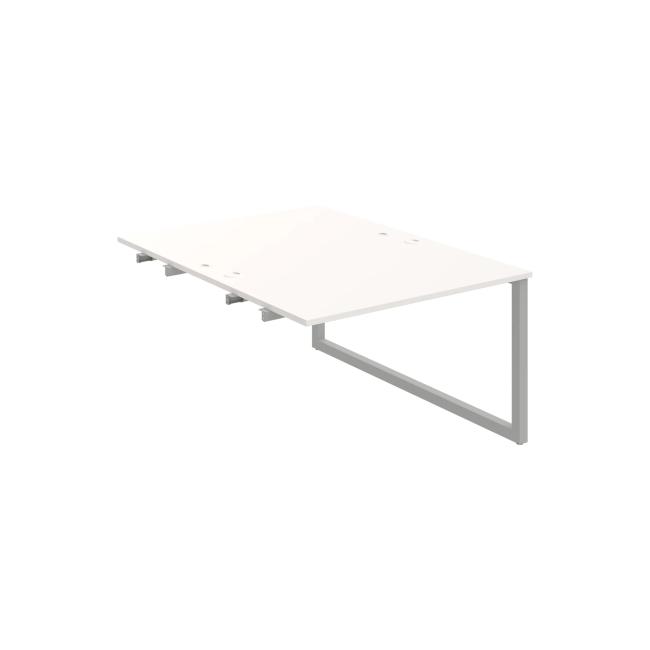 Work table UNI O, extendable. chain, 120x75.5x160 cm, white/grey