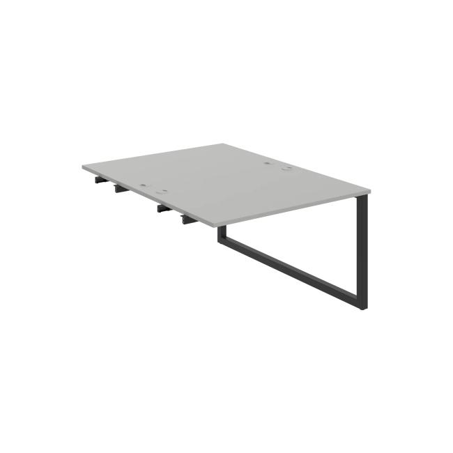 Work table UNI O, extendable. chain, 120x75.5x160 cm, grey/black