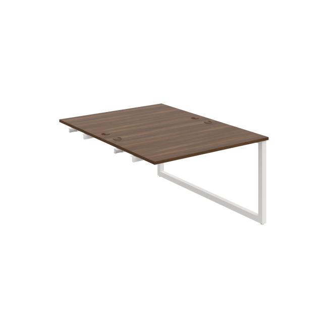 Work table UNI O, extendable. chain, 120x75.5x160 cm, walnut/white