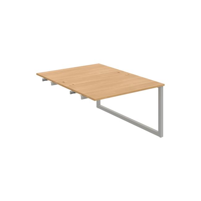 Work table UNI O, extendable. chain, 120x75.5x160 cm, oak/grey