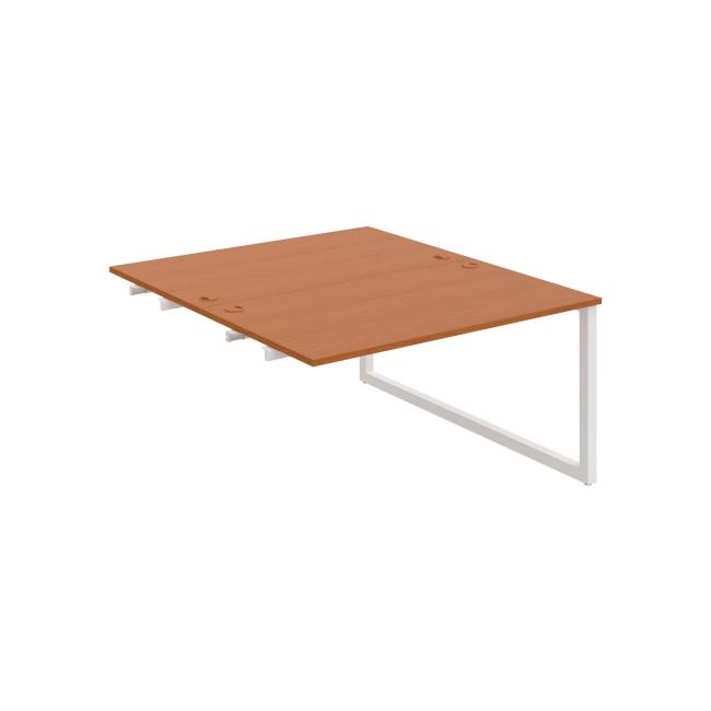 Work table UNI O, extendable. chain, 140x75.5x160 cm, cherry/white