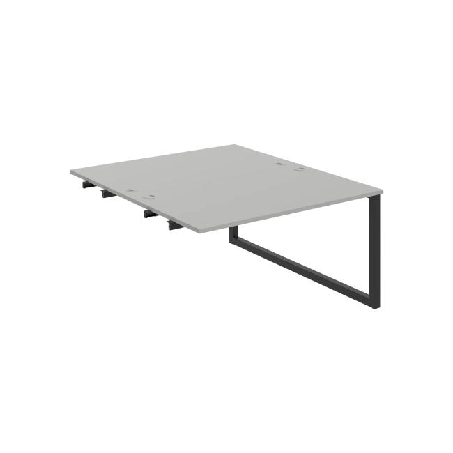 Work table UNI O, extendable. chain, 140x75.5x160 cm, grey/black