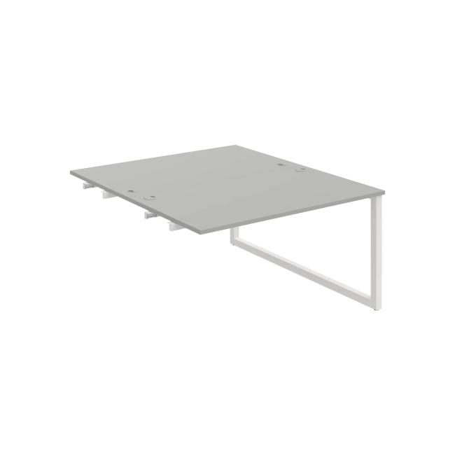 Work table UNI O, extendable. chain, 140x75.5x160 cm, grey/white