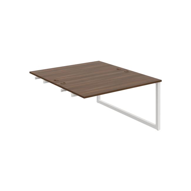 Work table UNI O, extendable. chain, 140x75.5x160 cm, walnut/white