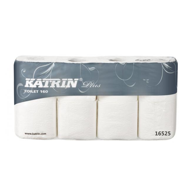 Toilet paper 3-layer KATRIN Plus Toilet 160, roll 17.25 m (8 pcs.)