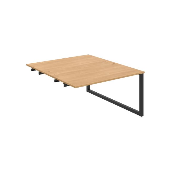 Work table UNI O, extendable. chain, 140x75.5x160 cm, oak/black