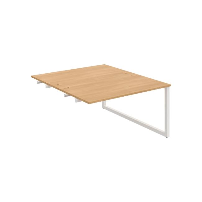 Work table UNI O, extendable. chain, 140x75.5x160 cm, oak/white