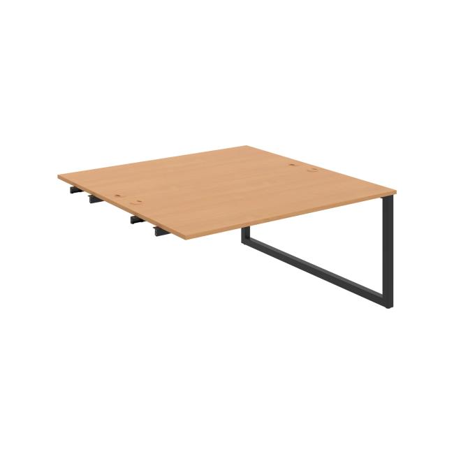 Work table UNI O, extendable. chain, 160x75.5x160 cm, beech/black