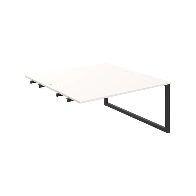 Work table UNI O, extendable. chain, 160x75.5x160 cm, white/black