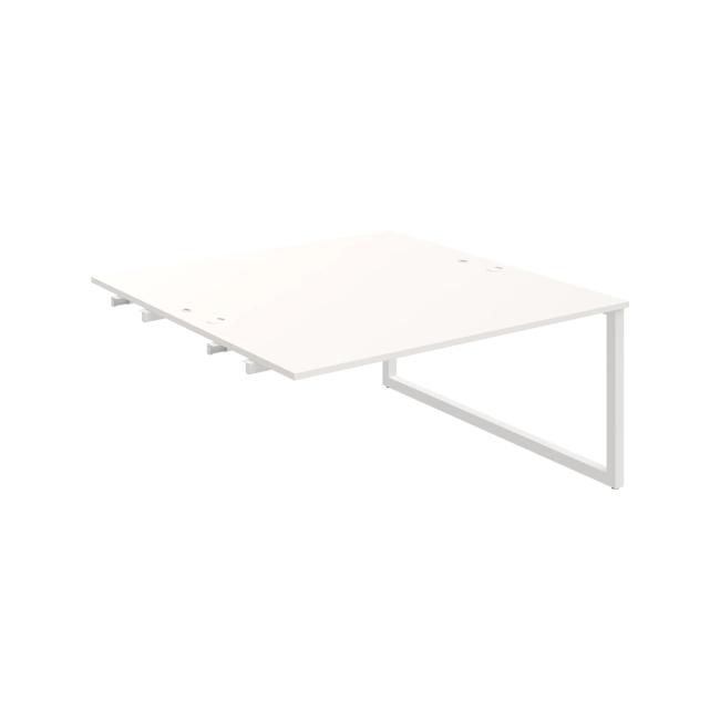 Work table UNI O, extendable. chain, 160x75.5x160 cm, white/white