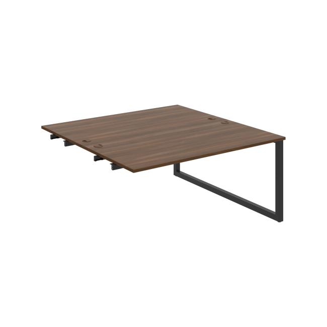 Work table UNI O, extendable. chain, 160x75.5x160 cm, walnut/black