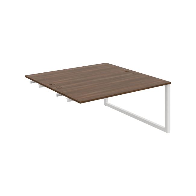 Work table UNI O, extendable. chain, 160x75.5x160 cm, walnut/white