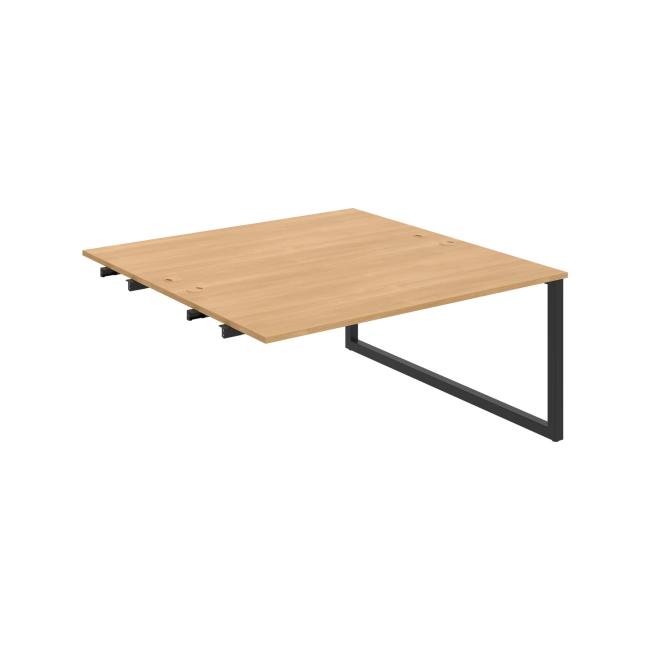 Work table UNI O, extendable. chain, 160x75.5x160 cm, oak/black