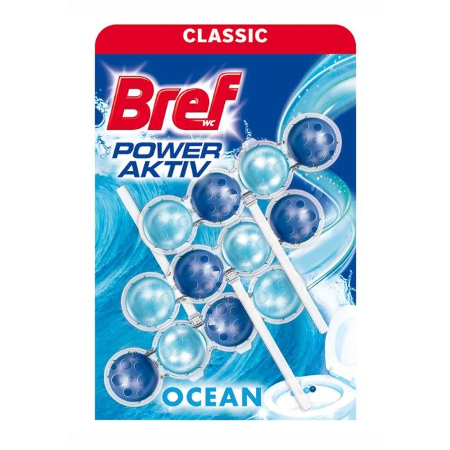 Bref Power Active WC závesný blok pevný 3 x 50 g Ocean