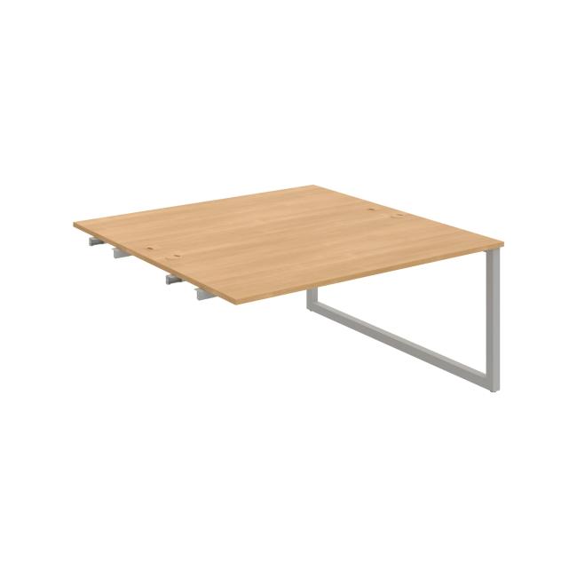 Work table UNI O, extendable. chain, 160x75.5x160 cm, oak/grey