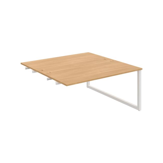Work table UNI O, extendable. chain, 160x75.5x160 cm, oak/white