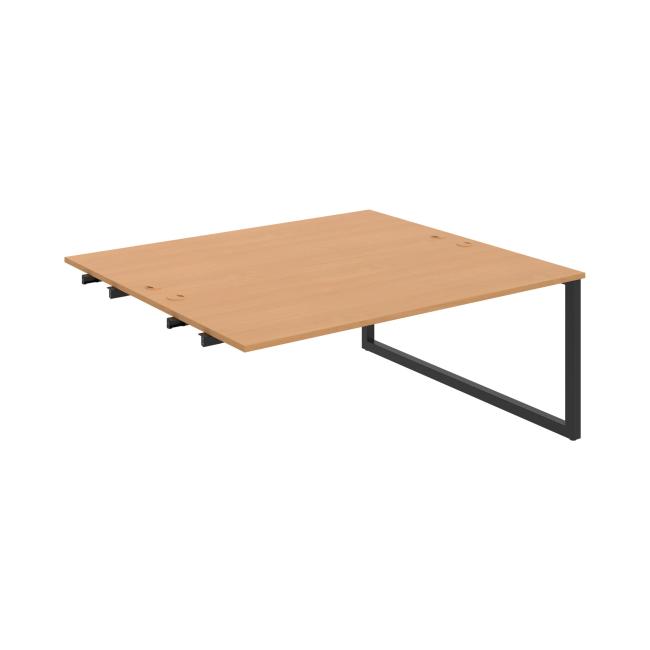 Work table UNI O, extendable. chain, 180x75.5x160 cm, beech/black