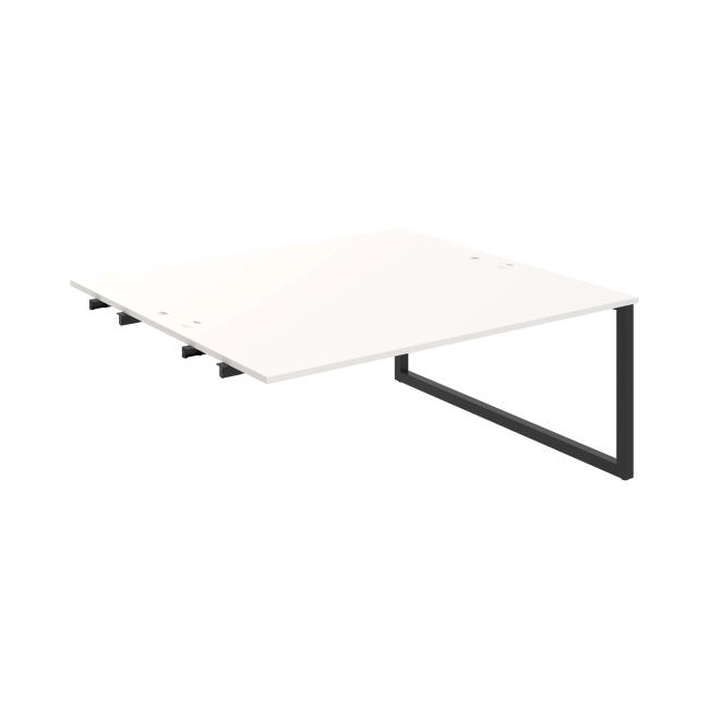 Work table UNI O, extendable. chain, 180x75.5x160 cm, white/black