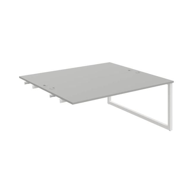 Work table UNI O, extendable. chain, 180x75.5x160 cm, grey/white