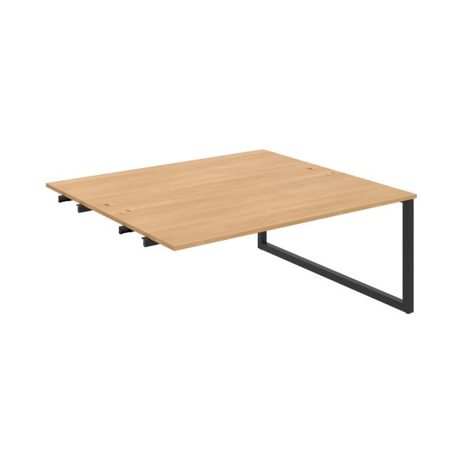 Work table UNI O, extendable. chain, 180x75.5x160 cm, oak/black