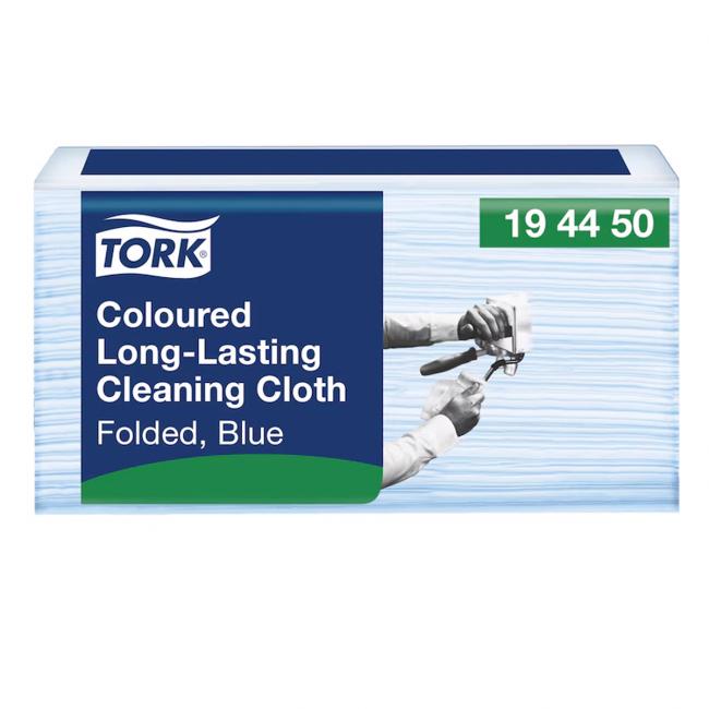 [HY194450] Cleaning cloth 1-layer. TORK Long-Lasting blue W8, 40 pcs