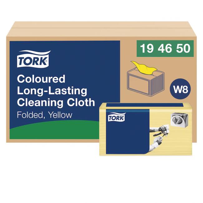 Čistiaca handrička 1-vrstvová. TORK Long-Lasting žltá W8, 40 ks