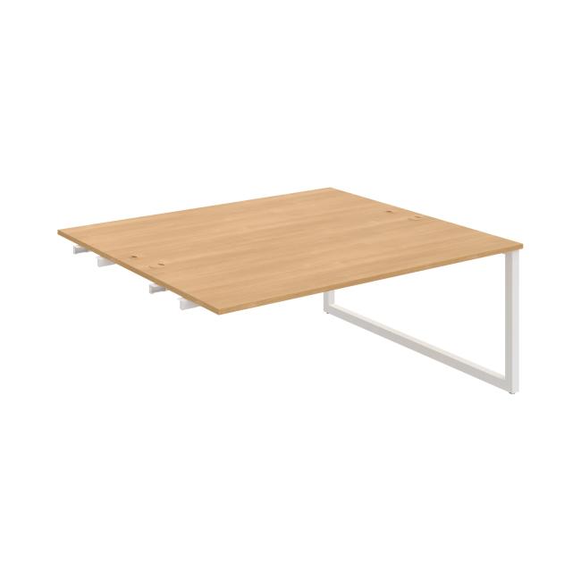 Work table UNI O, extendable. chain, 180x75.5x160 cm, oak/white
