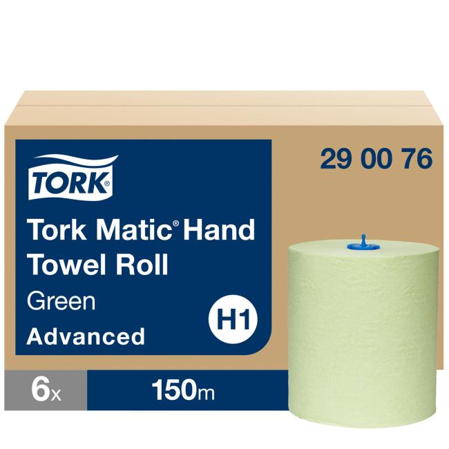 Paper towels in a 2-layer roll. TORK Matic green H1, reel 150 m (6 pcs.)