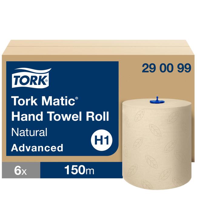 Paper towels in a 2-layer roll. TORK Matic natural 150m/600 scraps H1 6pcs