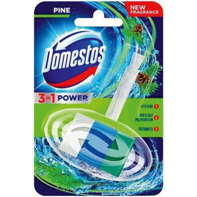 [HY349885] Domestos 3 in 1 toilet block hanging solid Pine 35 g