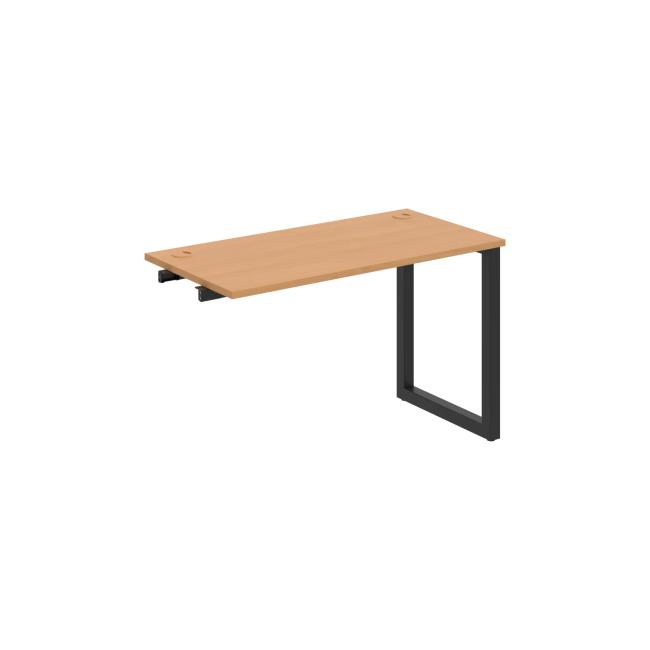 Work table UNI O, extendable. chain, 120x75.5x60 cm, beech/black