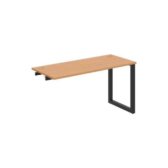 Work table UNI O, extendable. chain, 140x75.5x60 cm, beech/black